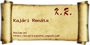 Kajári Renáta névjegykártya